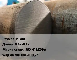 Поковка круглая 300 L=0.07-0.12 Сталь: 35ХН1М2ФА круг